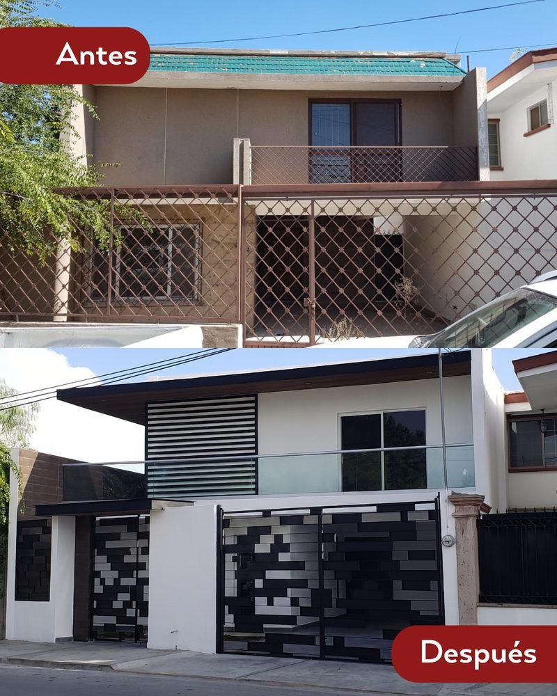 Antes y después de remodelación residencial