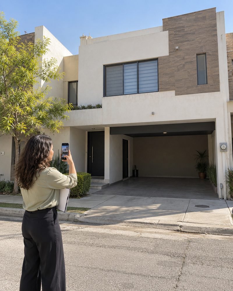 Registro exterior de vivienda durante visita de valuación